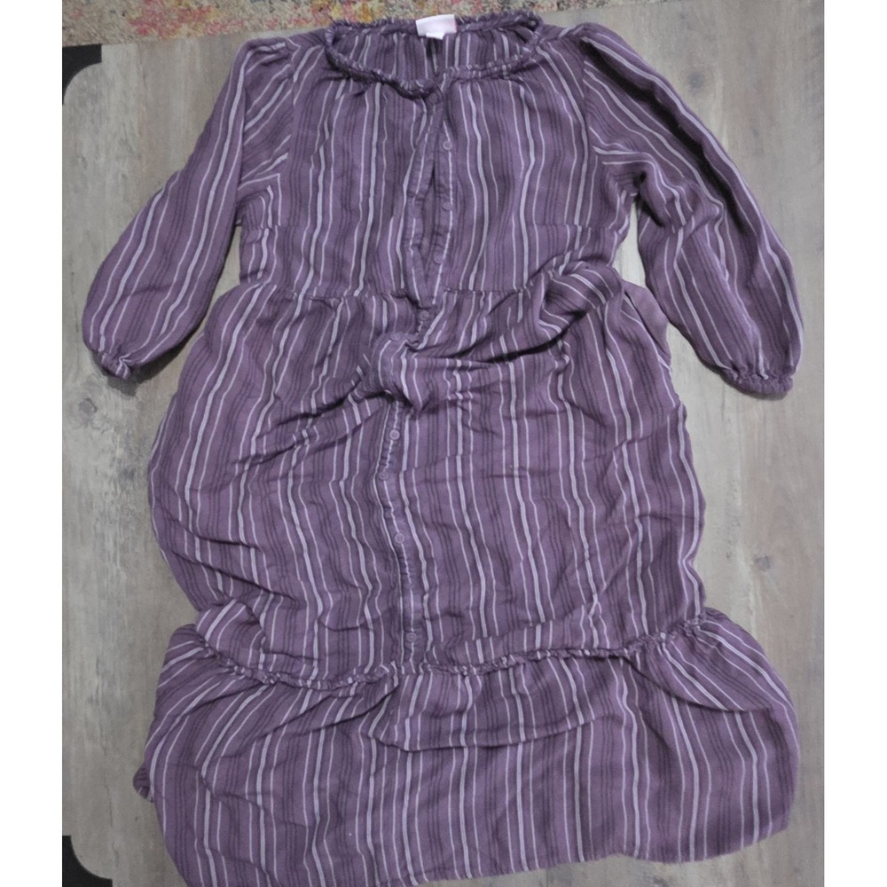 Isabel Maternity Light Purple Long Sleeve Tiered Maxi Dress With Buttons Women S